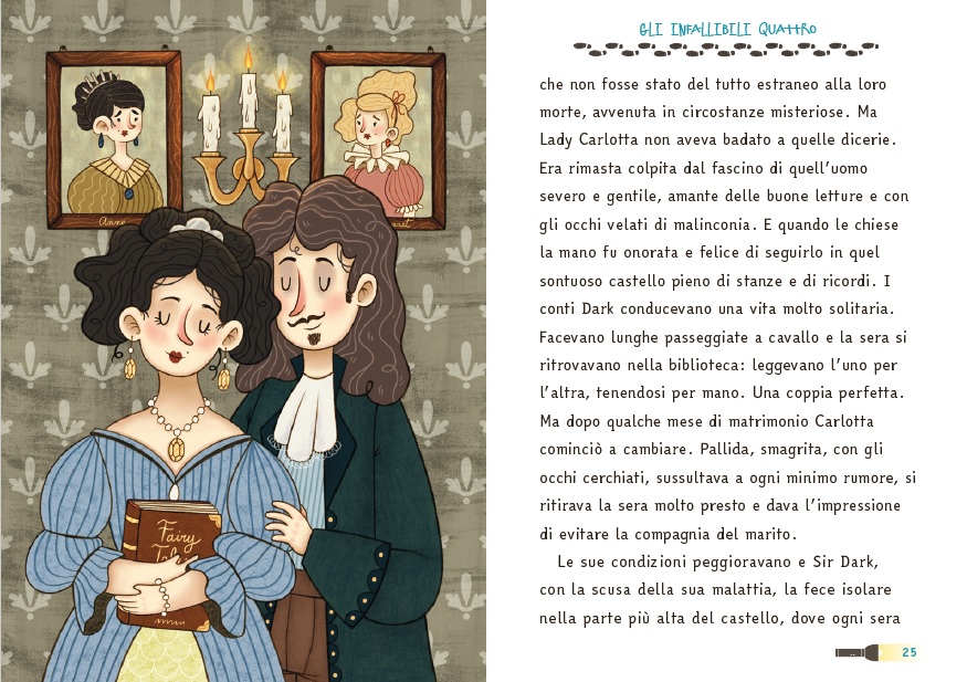 Illustrazione a pagina singola che ritrae la coppia protagonista della leggenda.